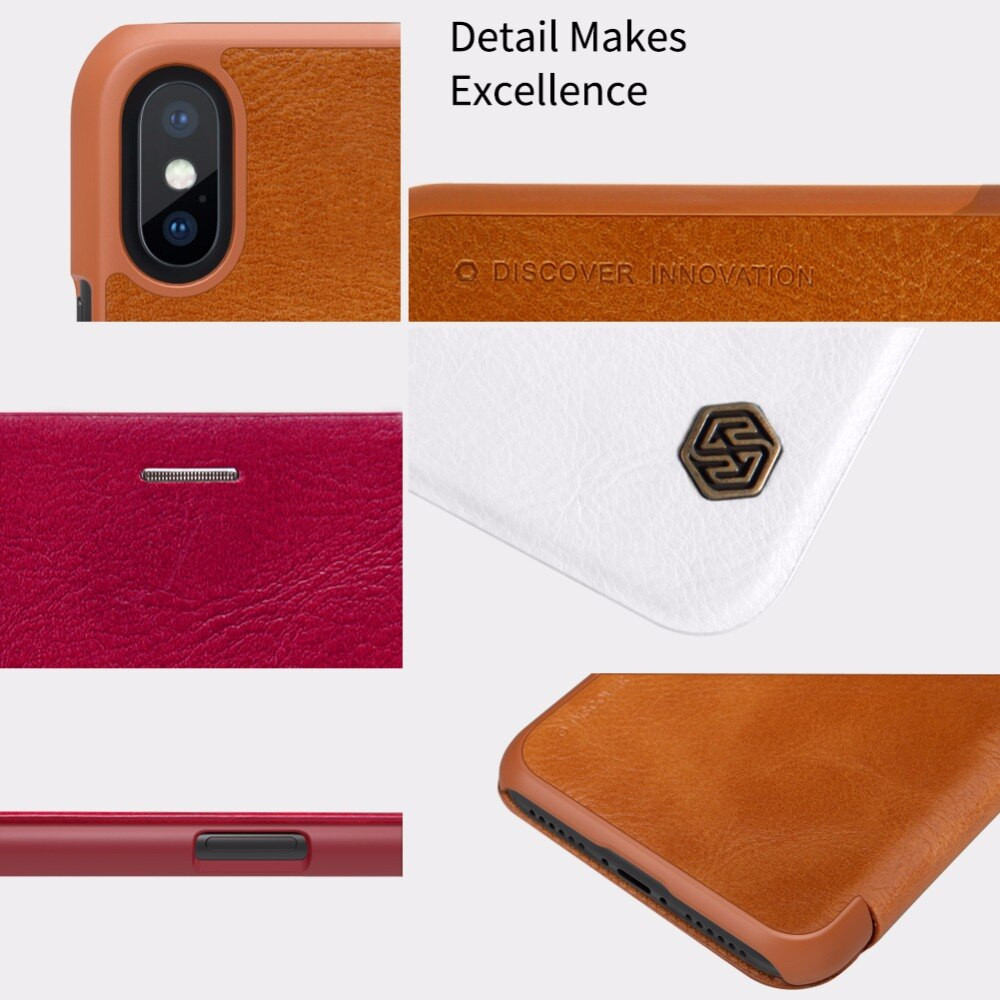 Bao da Leather cho iPhone Xs Max hiệu Nillkin Qin - Hàng chính hãng
