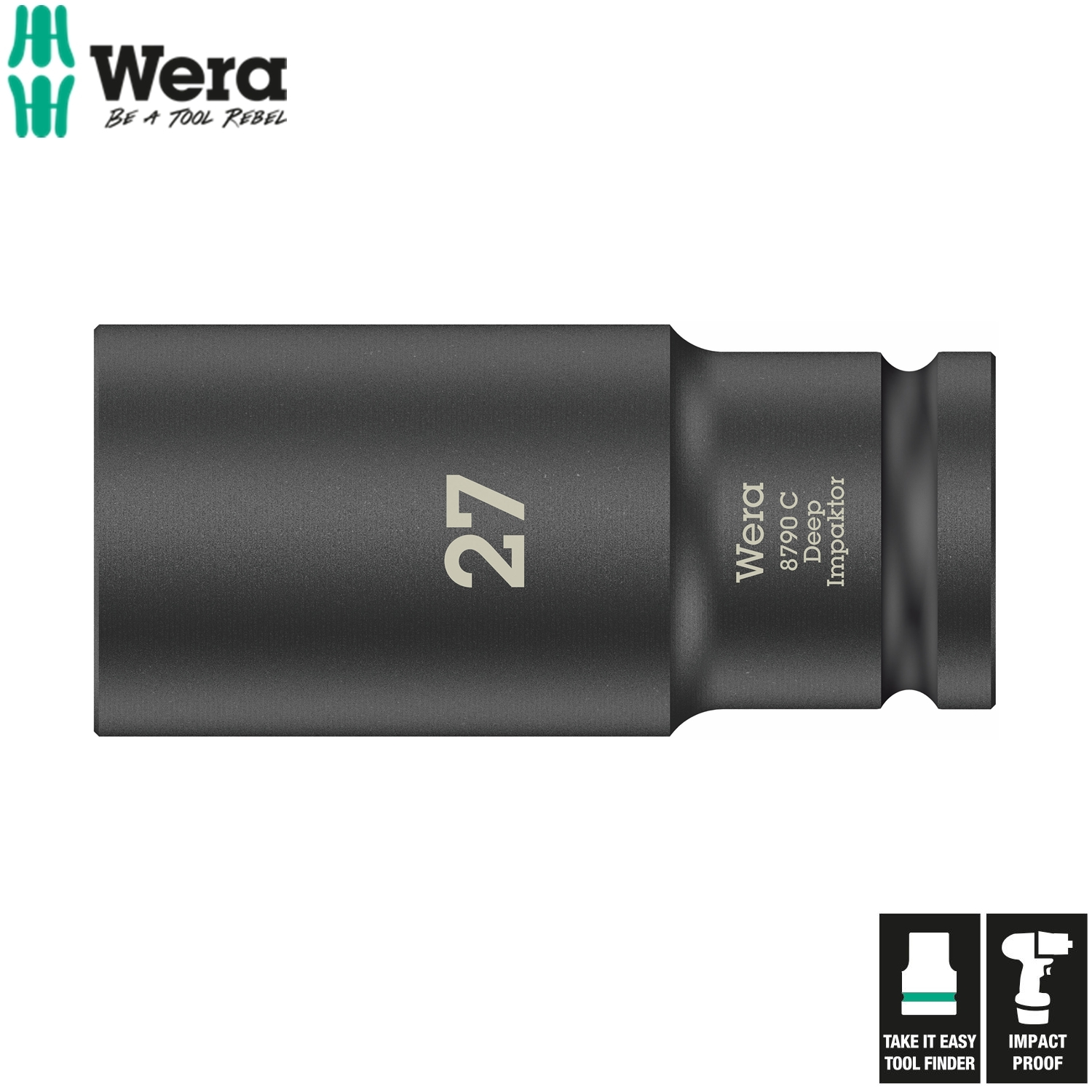 Tuýp dài Impaktor 27mm Wera 05004840001 8790 C Impaktor Deep 1/2"dài 83mm