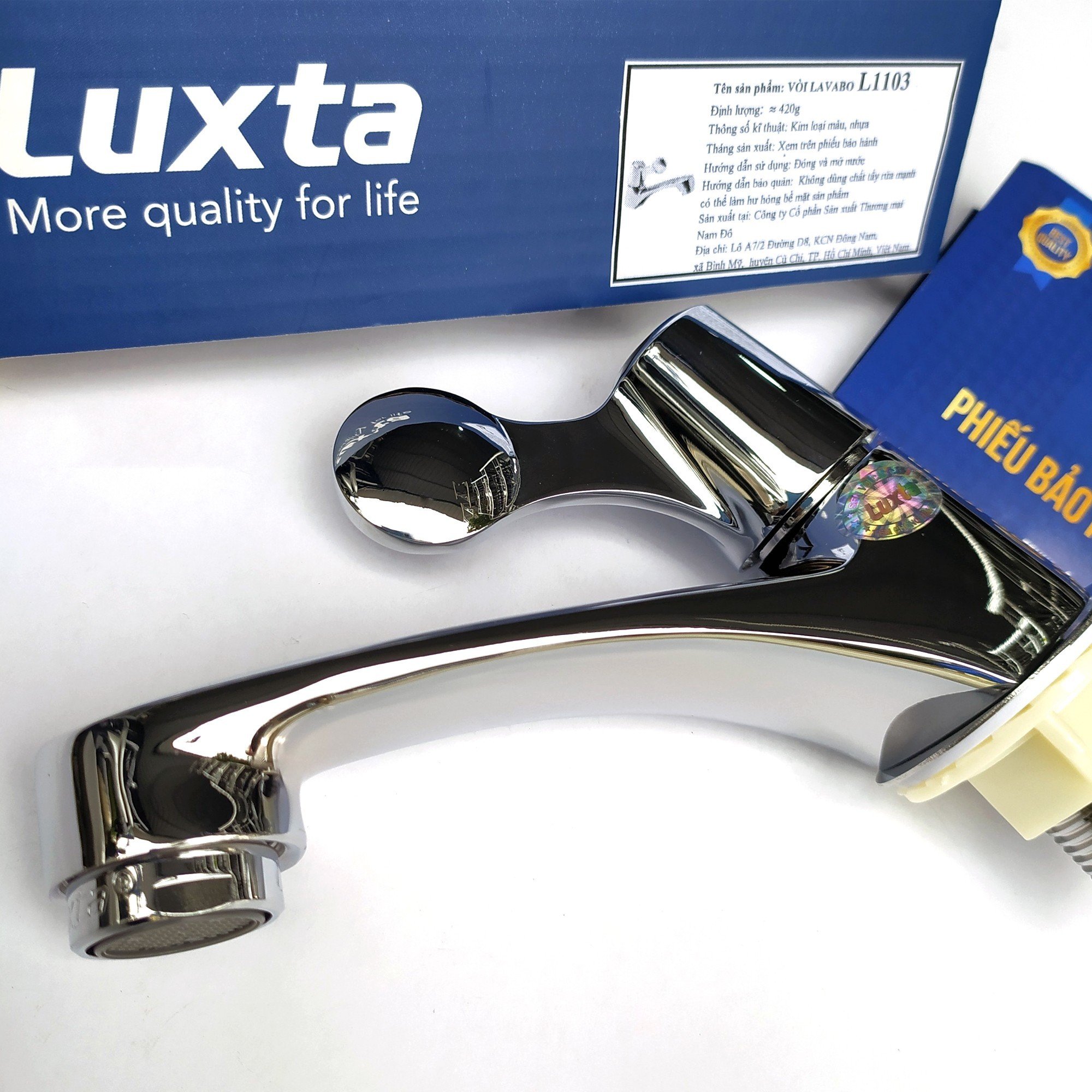 Vòi Lavabo Lạnh Đồng Thau Mạ Crome LUXTA L1103