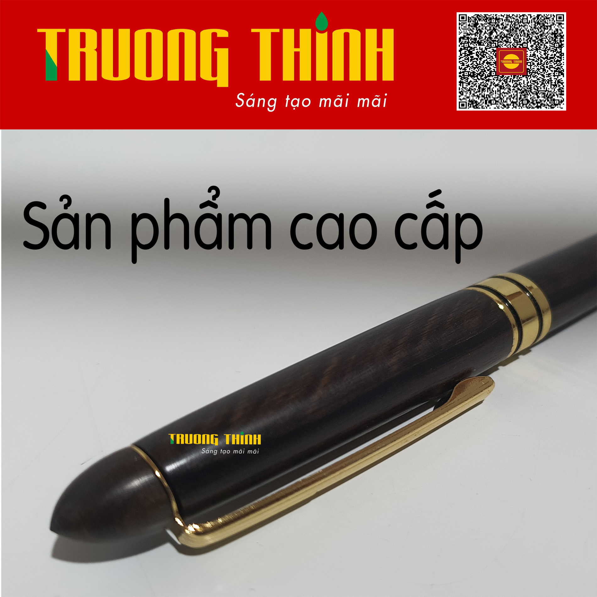 Bút Ký Gỗ Mun Vân Cao Cấp Sang Trọng Bền Đẹp Chính Hãng Trường Thịnh Đẳng Cấp Doanh Nhân. Loại Xoắn 15 cm