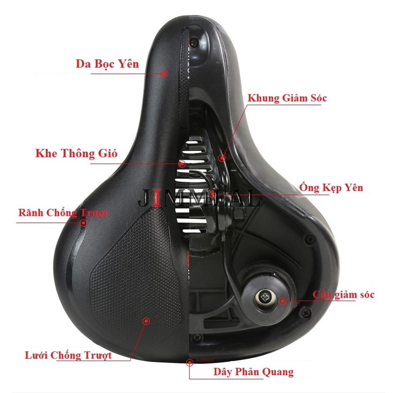 Yên Xe Đạp Thể Thao, Thể Hình Chống Nước, Êm Ái, Thoáng Khí, Dễ Lắp Đặt