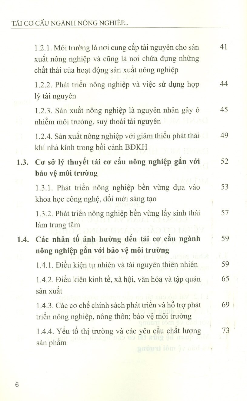 Tái Cơ Cấu Ngành Nông Nghiệp Gắn Với Bảo Vệ Môi Trường Vùng Trung Du Và Miền Núi Phía Bắc (Sách chuyên khảo)