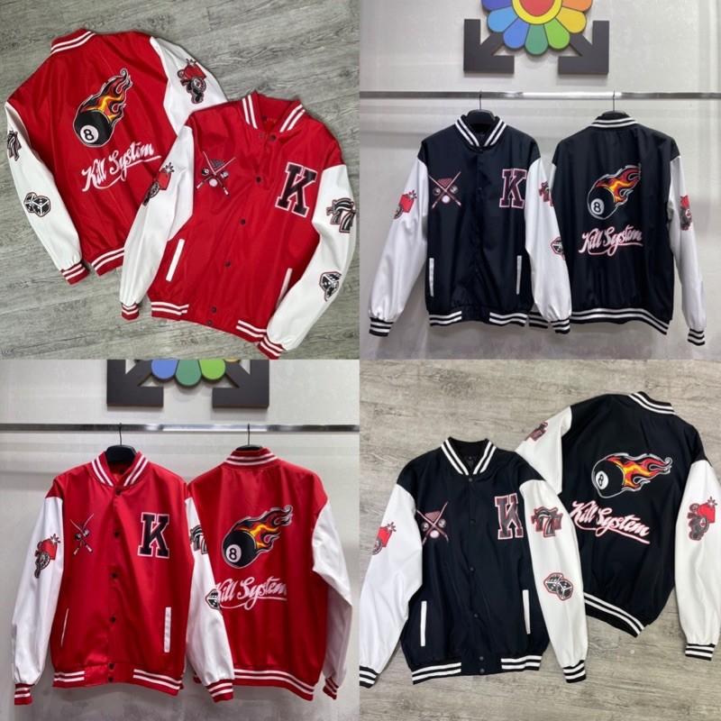 Áo khoác dù Áo varsity Bomber Kill System vài dù nam nữ Kun Shop