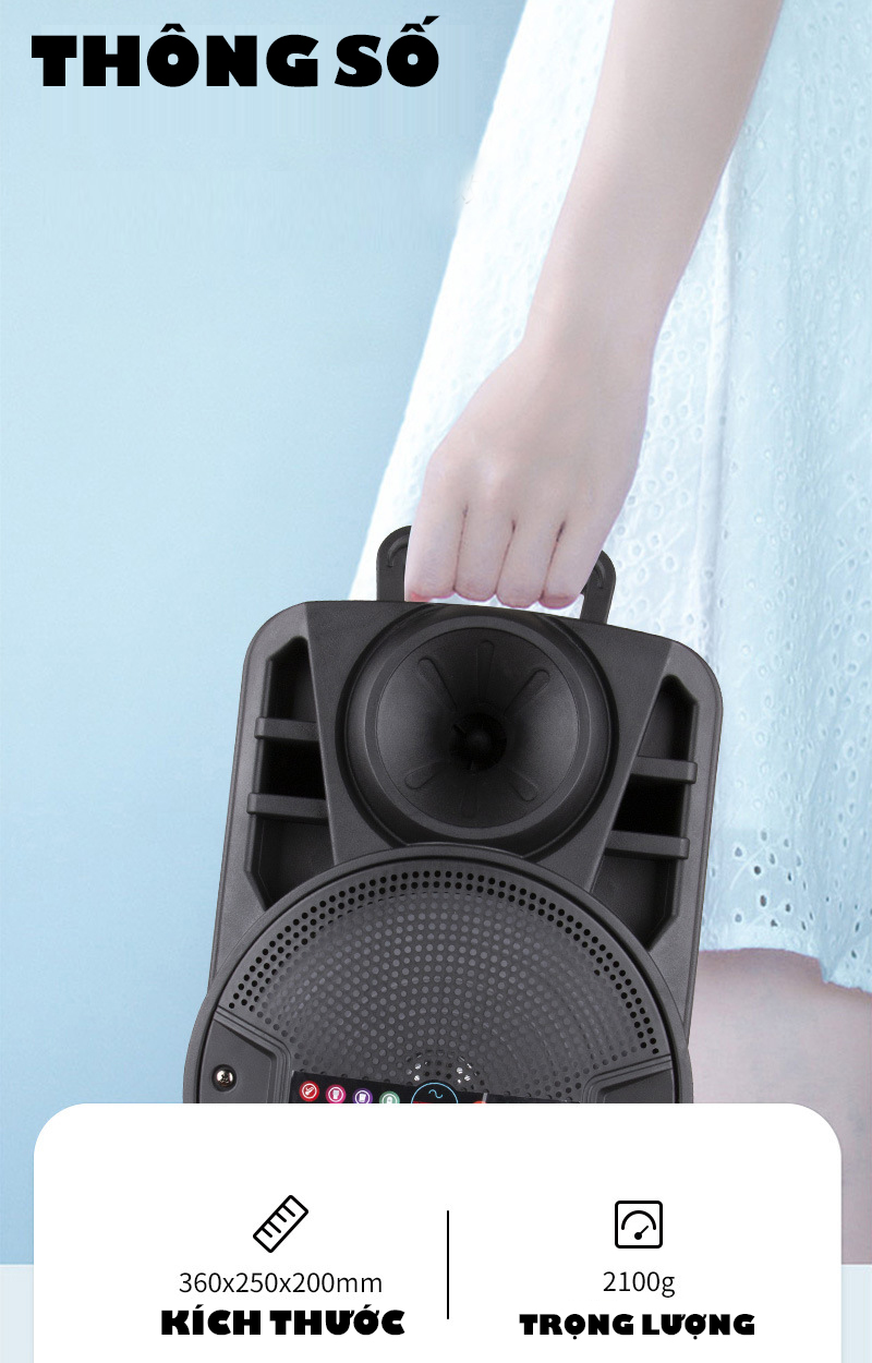 Loa Kéo Karaoke Bluetooth Zealot Đèn Thùng RGB 2021 Điều Chỉnh Bass, Treble - Hàng Chính Hãng VN/A