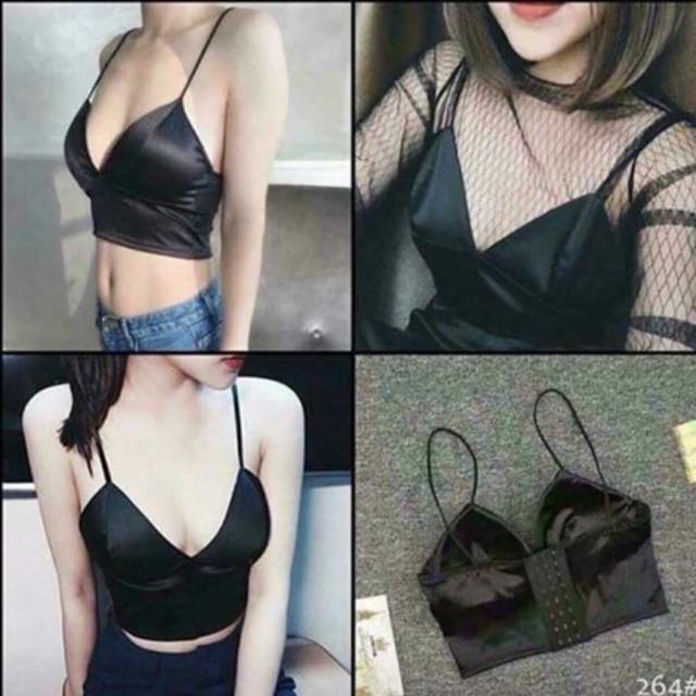 Áo BRA CÓ ĐỆM DÁNG crotop CHẤT LỤA nữ tính, quyến rũ