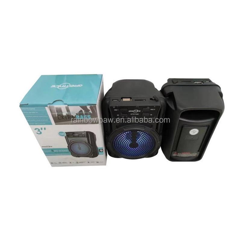 GTS-1346 3 inch Nhà máy gốc Giá không dây Loa di động không dây Phong cách Mini TWS FM USB Audio Player Màu sắc: Đen