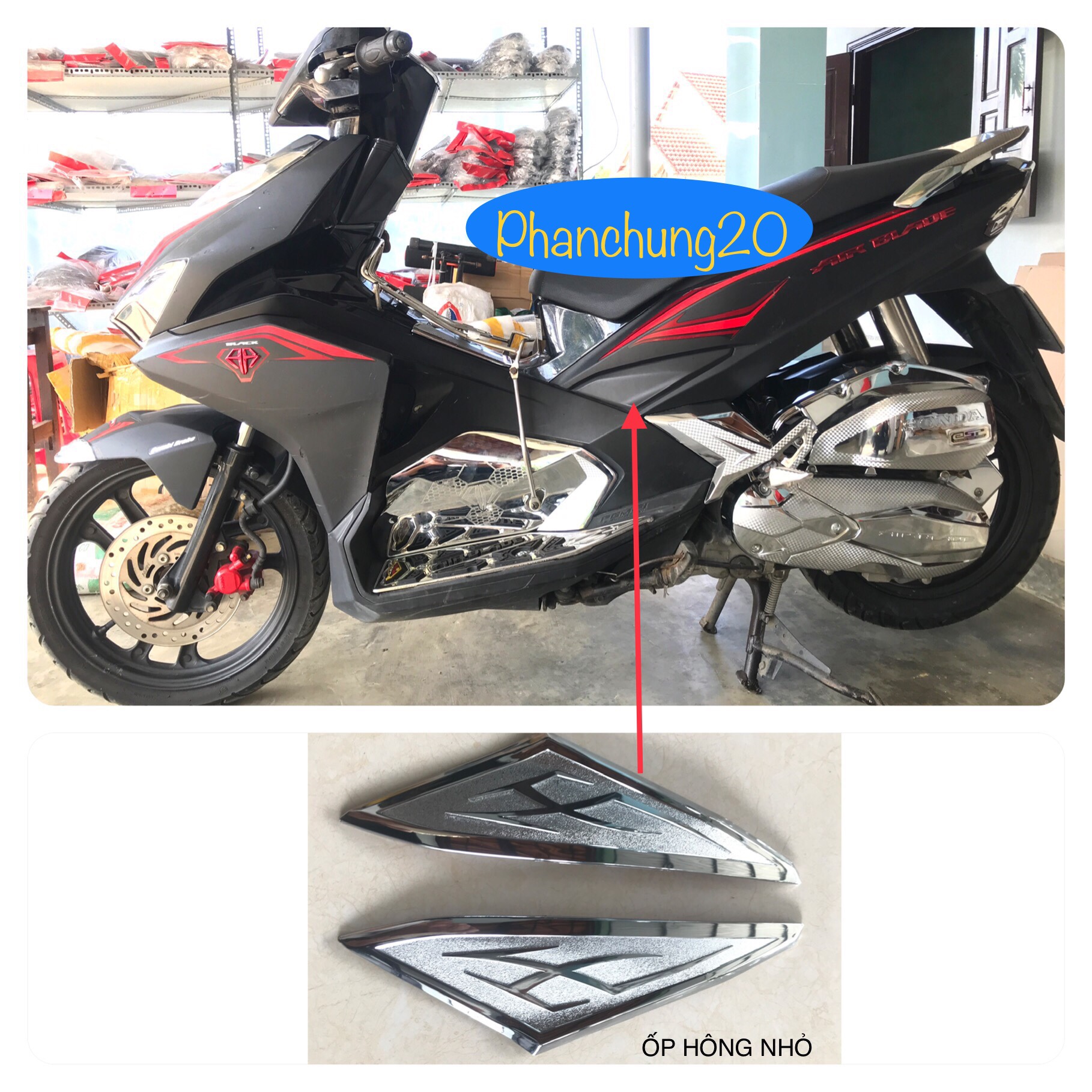 ỐP HÔNG NHỎ DÙNG CHO ĐỜI XE AB 2016 2017 2018 2019 CROM