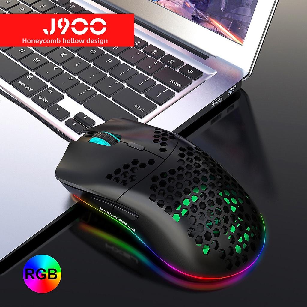 Chuột chơi Game HXJS J900 RGB Lead đổi màu Bề Mặt Lưới Xuyên Thấu Cực Đẹp DPI 6400 chuyên dành cho Game thủ - HÀNG CHÍNH HÃNG