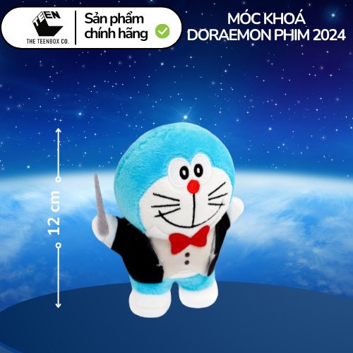 Móc khóa thú bông Doraemon phim 2024, Móc gắn chìa khoá xe máy ô tô, Sản phẩm chính hãng, Phân phối bởi Teenbox