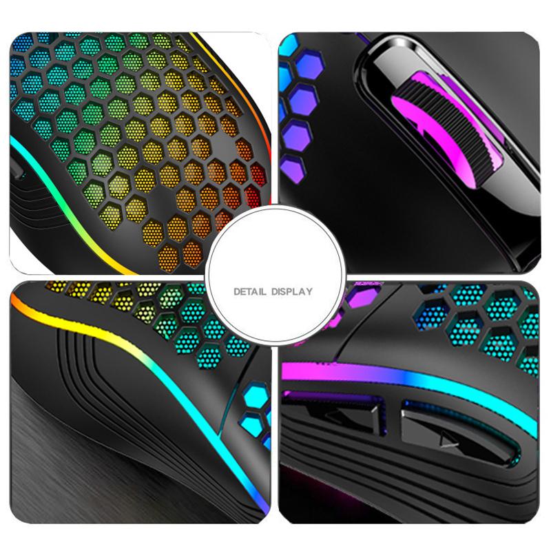Có Dây LED Chuột Chơi Game 7200 DPI USB Ergonomic Mause Chuột Máy Tính Game Thủ Với Cáp Cho Máy Tính Laptop RGB Chuột Quang có Đèn Nền