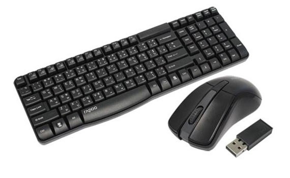 Bộ bàn phím và chuột Rapoo X1800 màu đen kiểu dáng đẹp mắt, gọn gàng