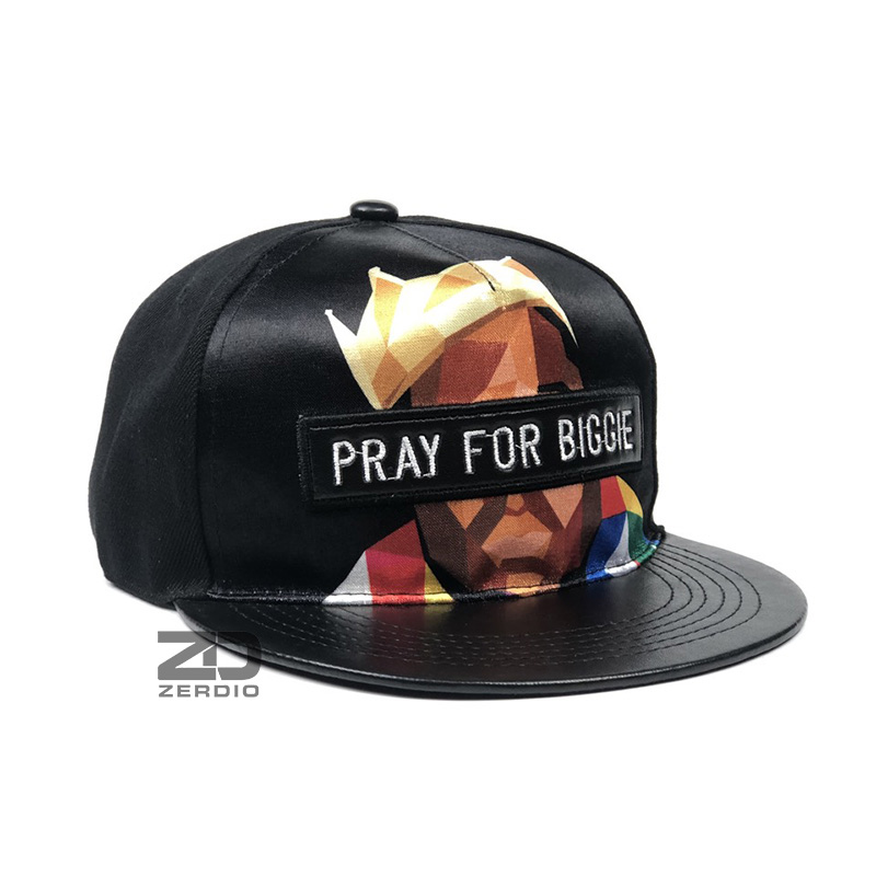 Nón hiphop, Mũ snapback nam nữ PRAY FOR BIGGE mã SN67 màu đen chất liệu cao cấp