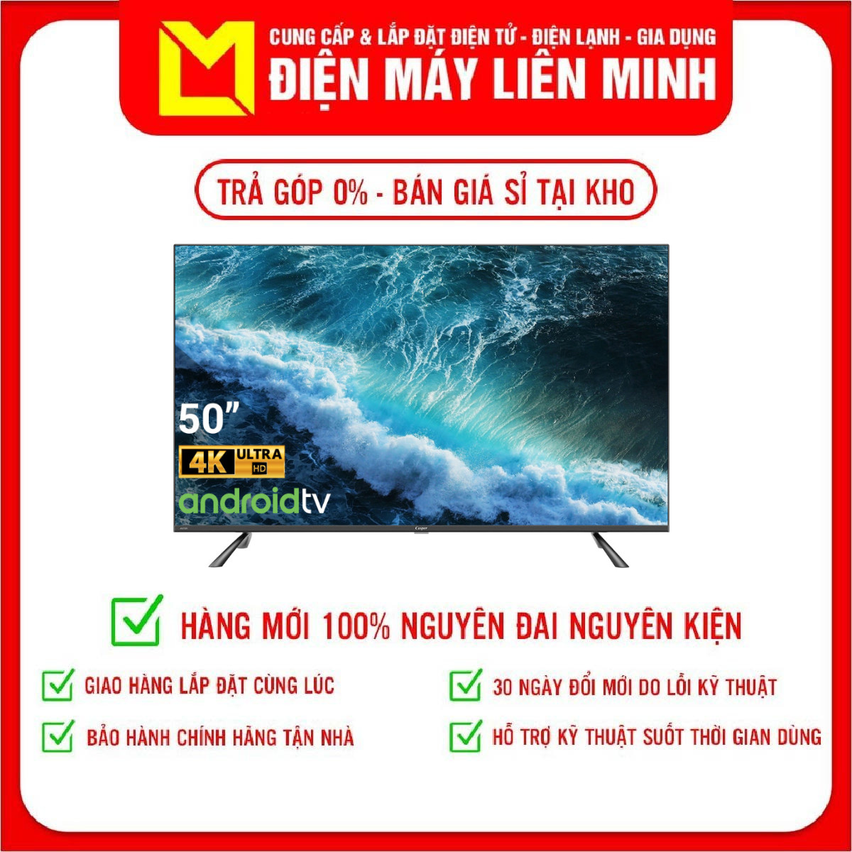 Android TV Smart Tivi Casper 4K 50 Inch 50UG6100 -Bảo Hành 2 Năm - Hàng chính hãng