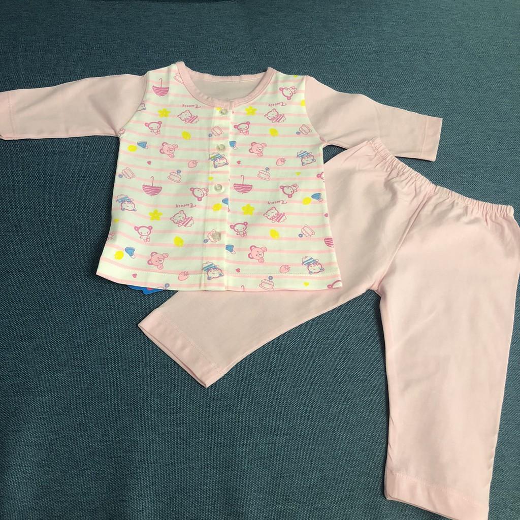 Đồ bộ dài tay cho bé gái 100% cotton