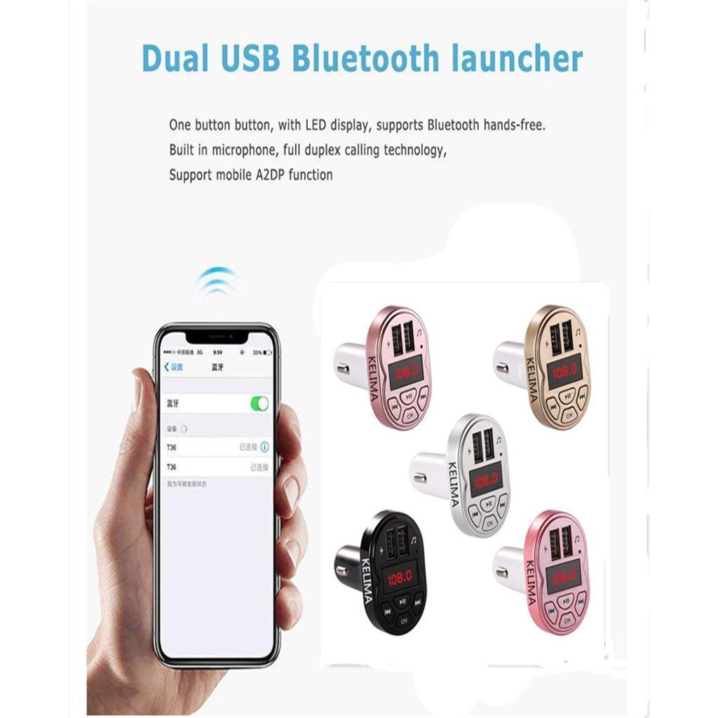 A2 Car FM Bluetooth Audio Adapter Dual USB Port