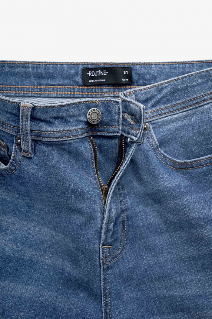 Quần Jean Nam ROUTINE Xanh đậm và Xanh nhạt Form Slim Fit - 10F22DPA014 | LASTORE MENSWEAR