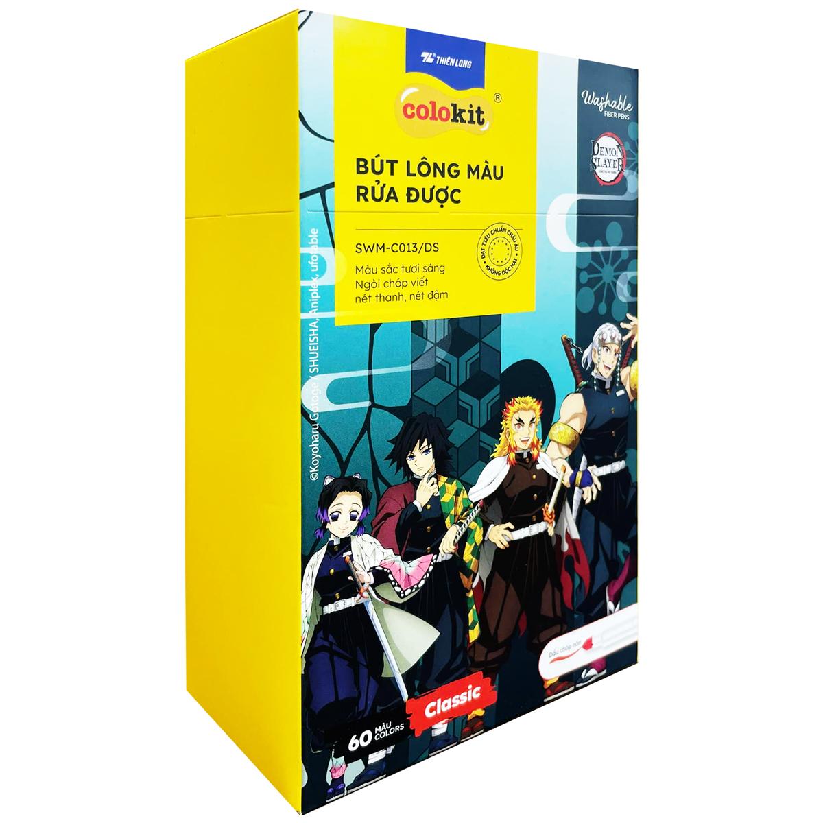Hộp 60 Bút Lông Màu Rửa Được Washable Fiber Pen - Colokit SWM-C013/DS