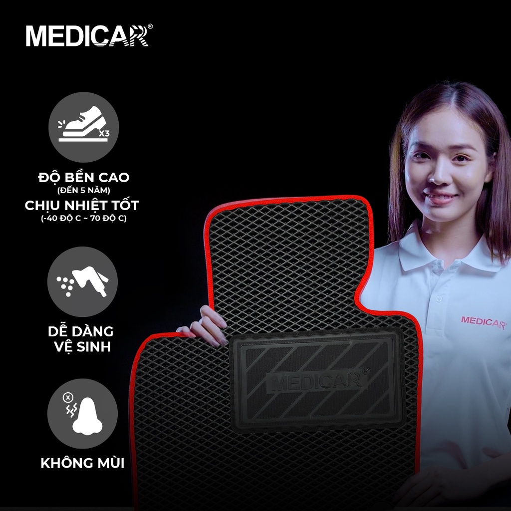 Thảm lót sàn ô tô Medicar xe Hyundai Santafe - chống nước, không mùi, ngăn bụi bẩn