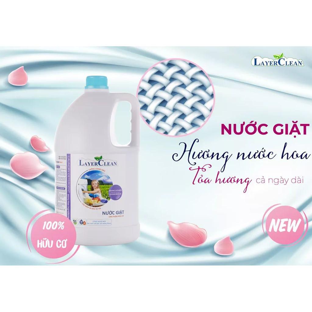 {HÀNG VIỆT NAM} Nước Giặt Hữ Cơ Hương Gió Biển 5L Organic Layer Clean Không Chứa Hóa Chất An Toàn Cho Da