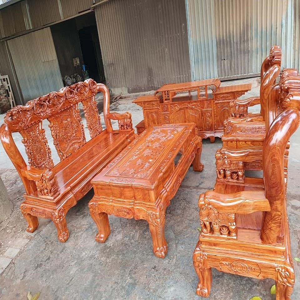 Bộ bàn ghế Minh Quốc Voi gỗ Hương Đá