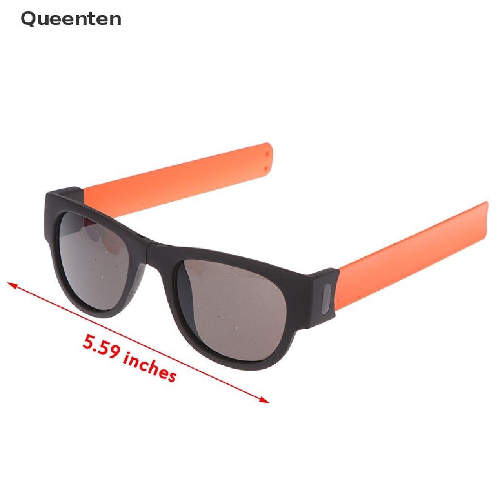 Queenten 1 Pcs Polarized Folding Sunglasses UV400 Slap Sport Foldable Wristband Shades QT