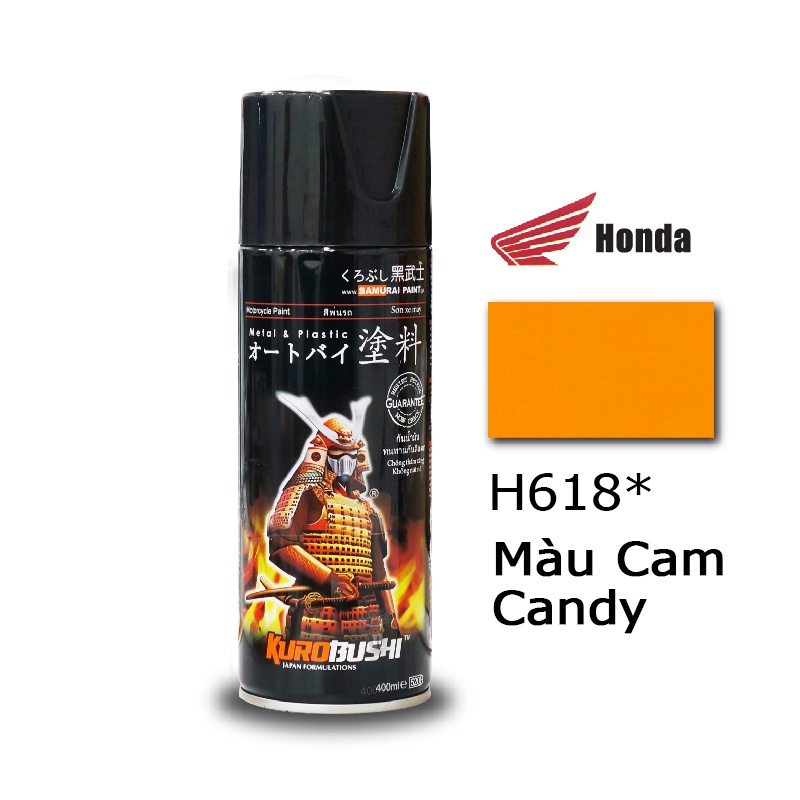 Sơn xịt Samurai Kurobushi - MÀU CAM CANDY  H618 (400ml)