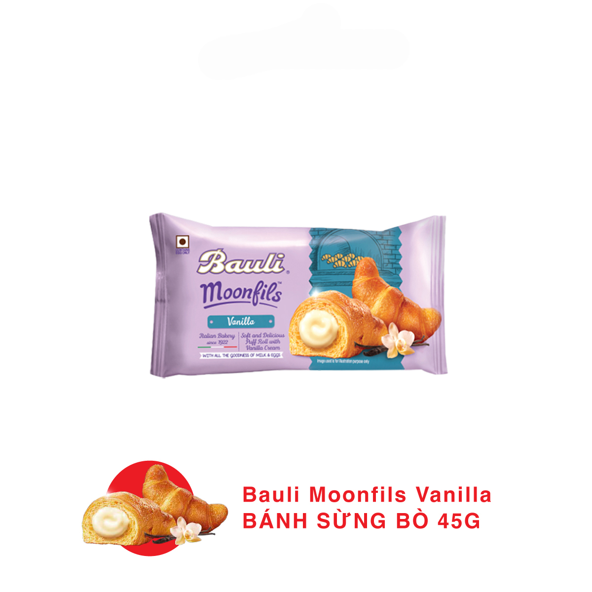 Combo 20 bánh Bauli Moonfils Vanilla 45g