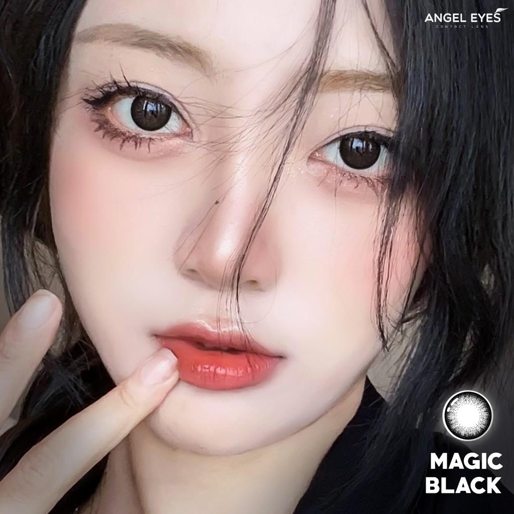 Lens cận giãn tròng màu đen tự nhiên MAGIC BLACK thương hiệu Angel Eyes  - Độ cận 0-6 (có hỗ trợ cận lệch