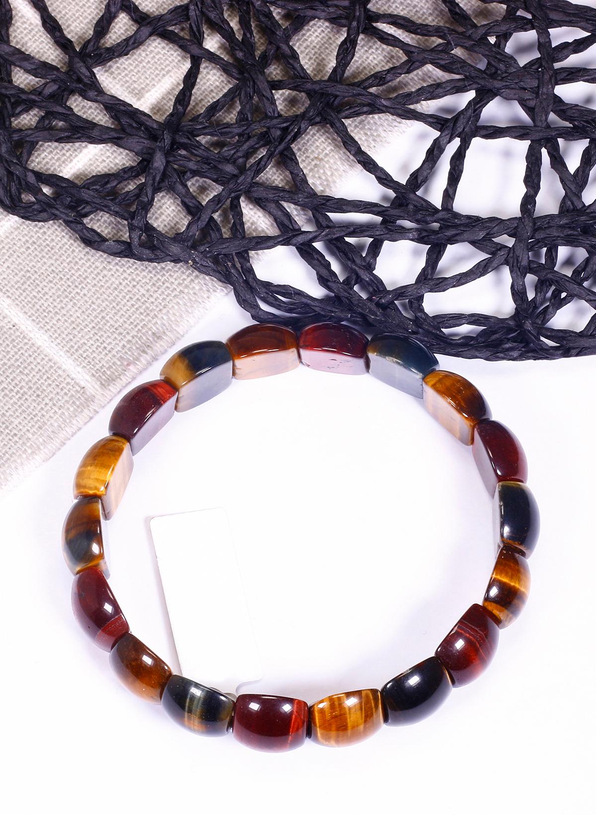 Vòng tay đá mắt hổ tam tài bản tròn - Ngọc Quý Gemstones