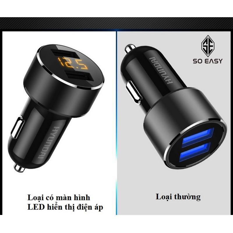 Cốc sạc,dock,tẩu,củ sạc đa năng cho xe hơi, xe ôtô sạc nhanh,2 cổng USB màn hình LED