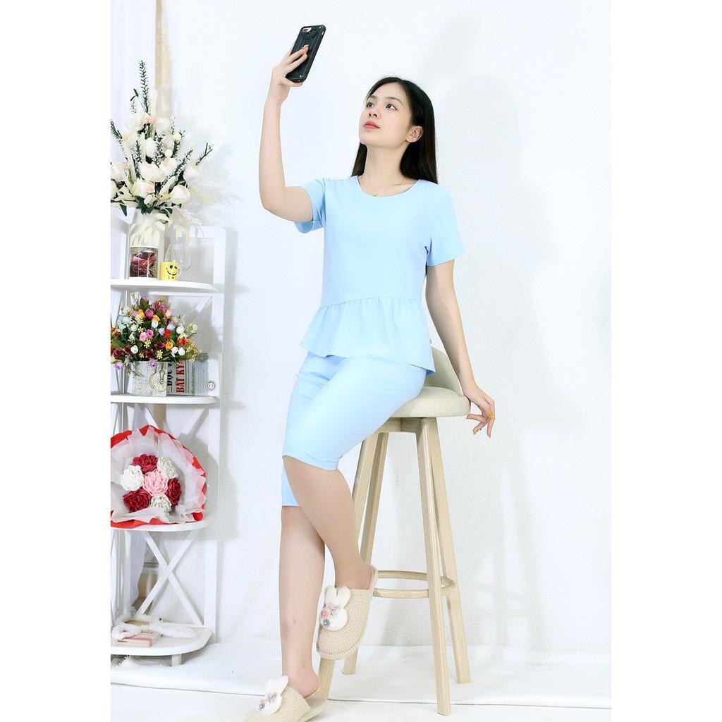Bộ đồ bộ lửng màu XANHNGỌC vải siêu lụa - Thoải Mái Nhẹ Nhàng