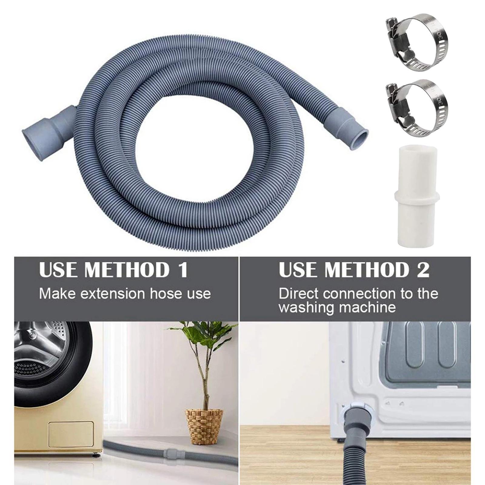Washing Machine Drain Hose Kit 2M Accessory Easily Install Flexible Replaces