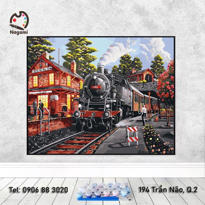 Tranh tô màu theo số DIY Painting (40*50cm) có khung căng sẵn