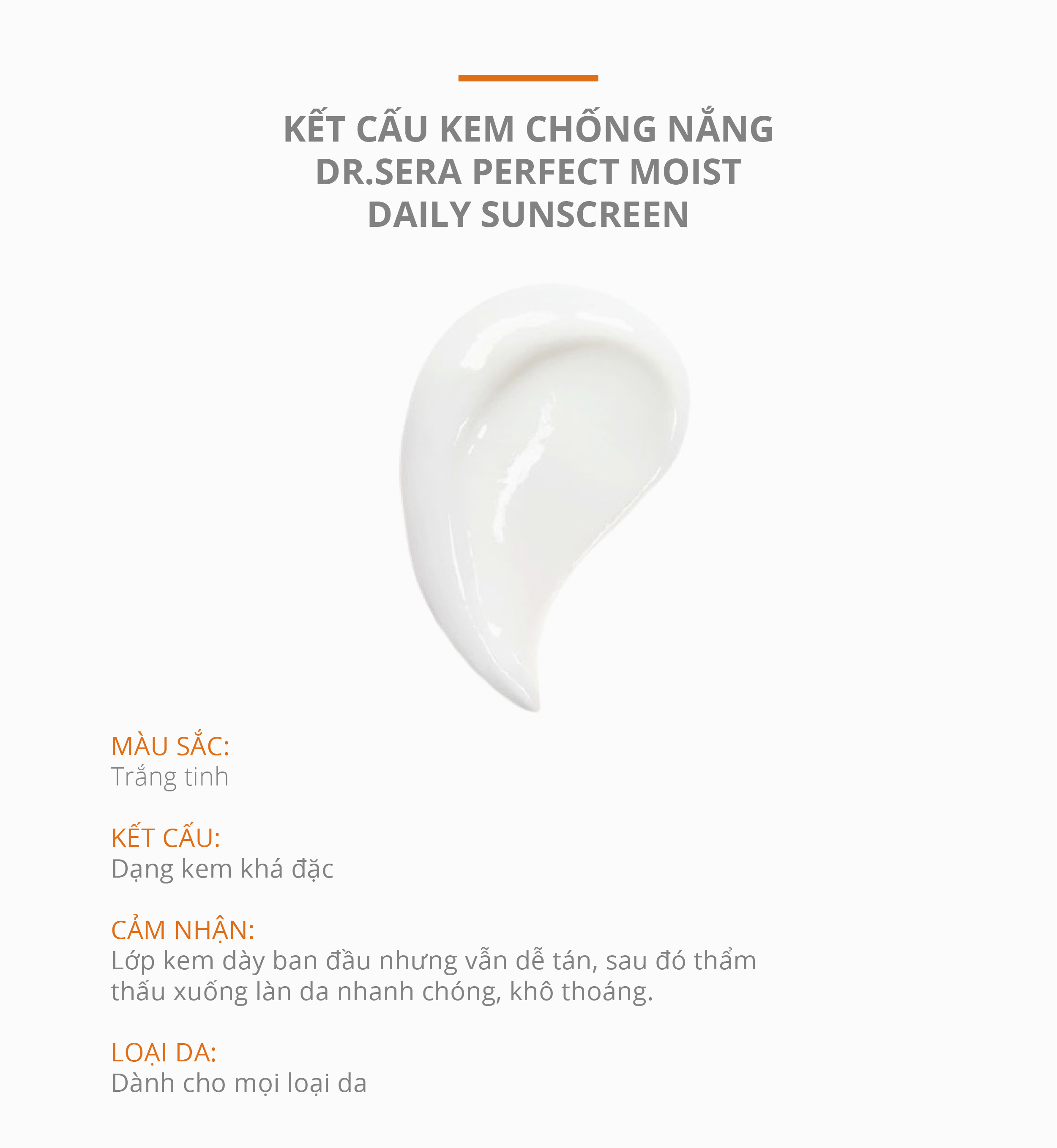 Kem Chống Nắng Dr.Sera Dưỡng Ẩm, Nâng Tông Da Perfect Moist Daily Sunscreen SPF+/PA+++ 50ml