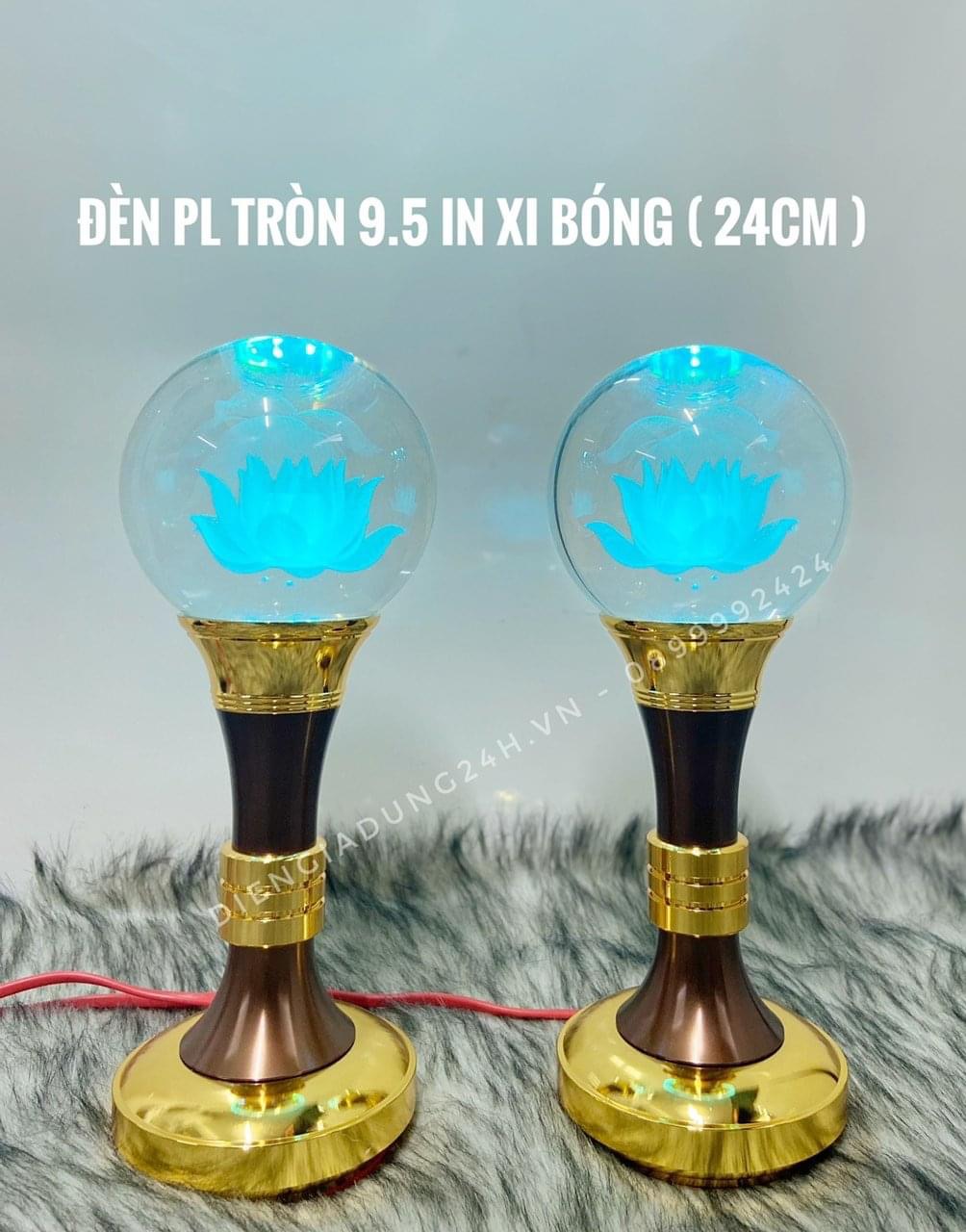 ĐÈN THỜ PHA LÊ CAO CẤP TRÒN 9.5 IN XI BÓNG 1 CẶP