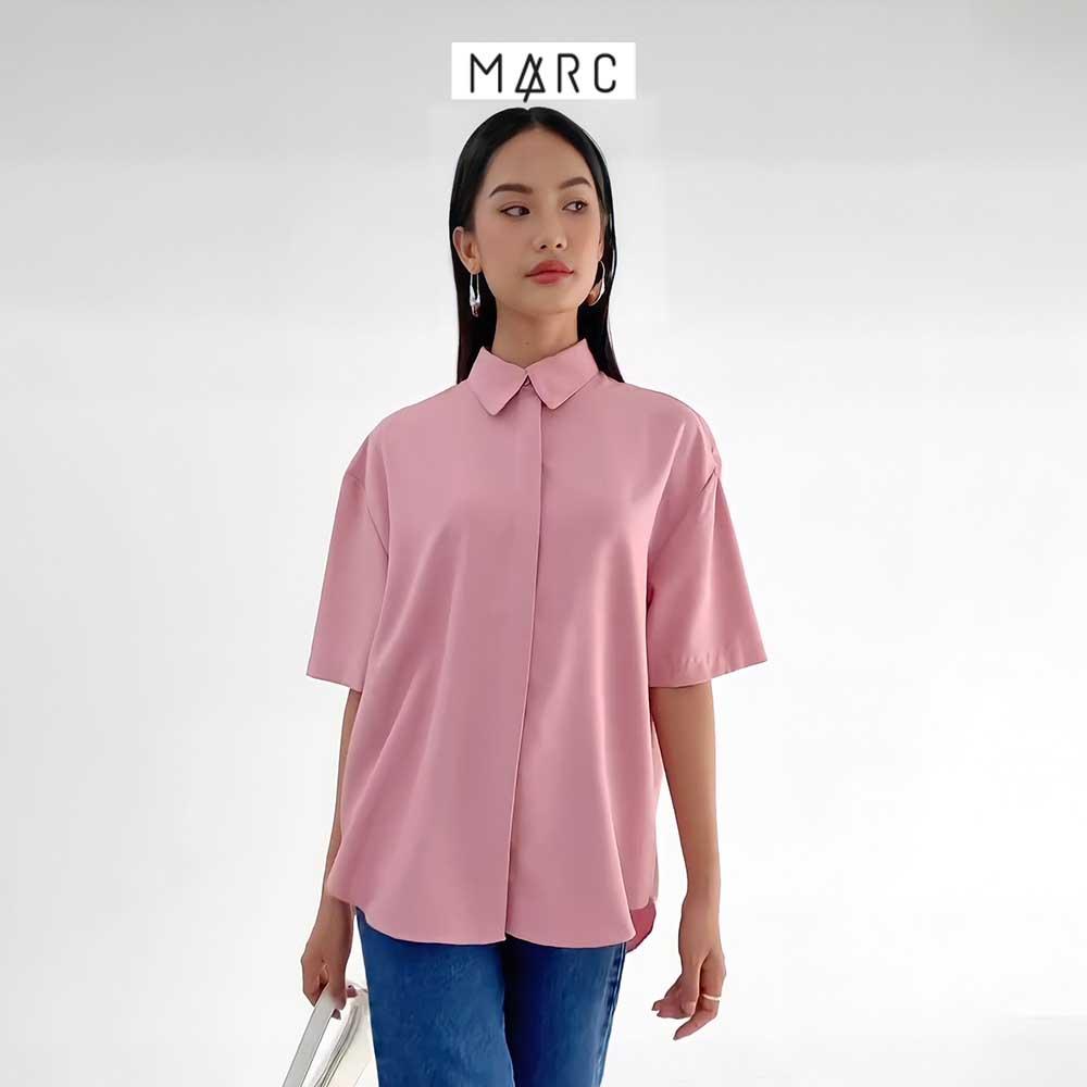 Áo sơ mi nữ MARC FASHION tay ngắn form rộng CBMH094322