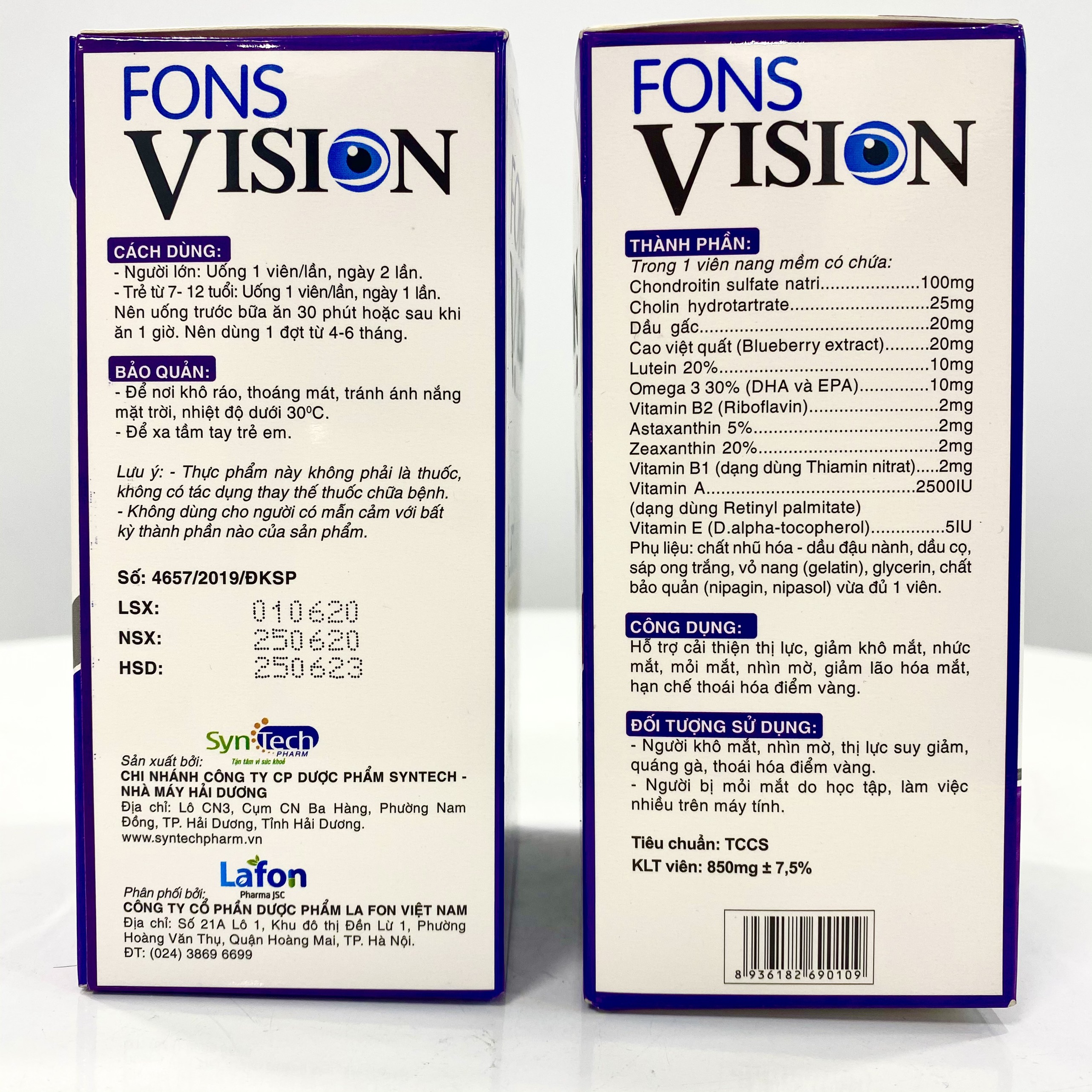 Combo 3 hộp Fons Vision - Viên uống bổ mắt, tăng cường thị lực