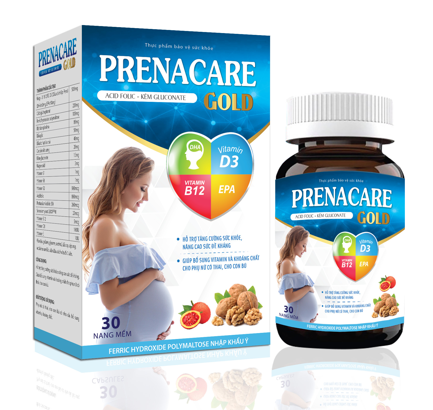 Viên sắt bổ bầu Prenacare Gold (Hộp 30 viên)