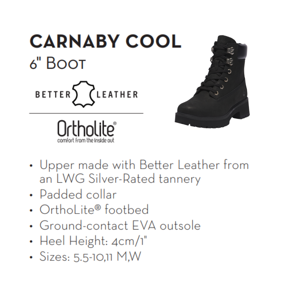 Timberland Giày Boot Nữ Carnaby Cool 6inch Black Nubuck TB0A5NYY04