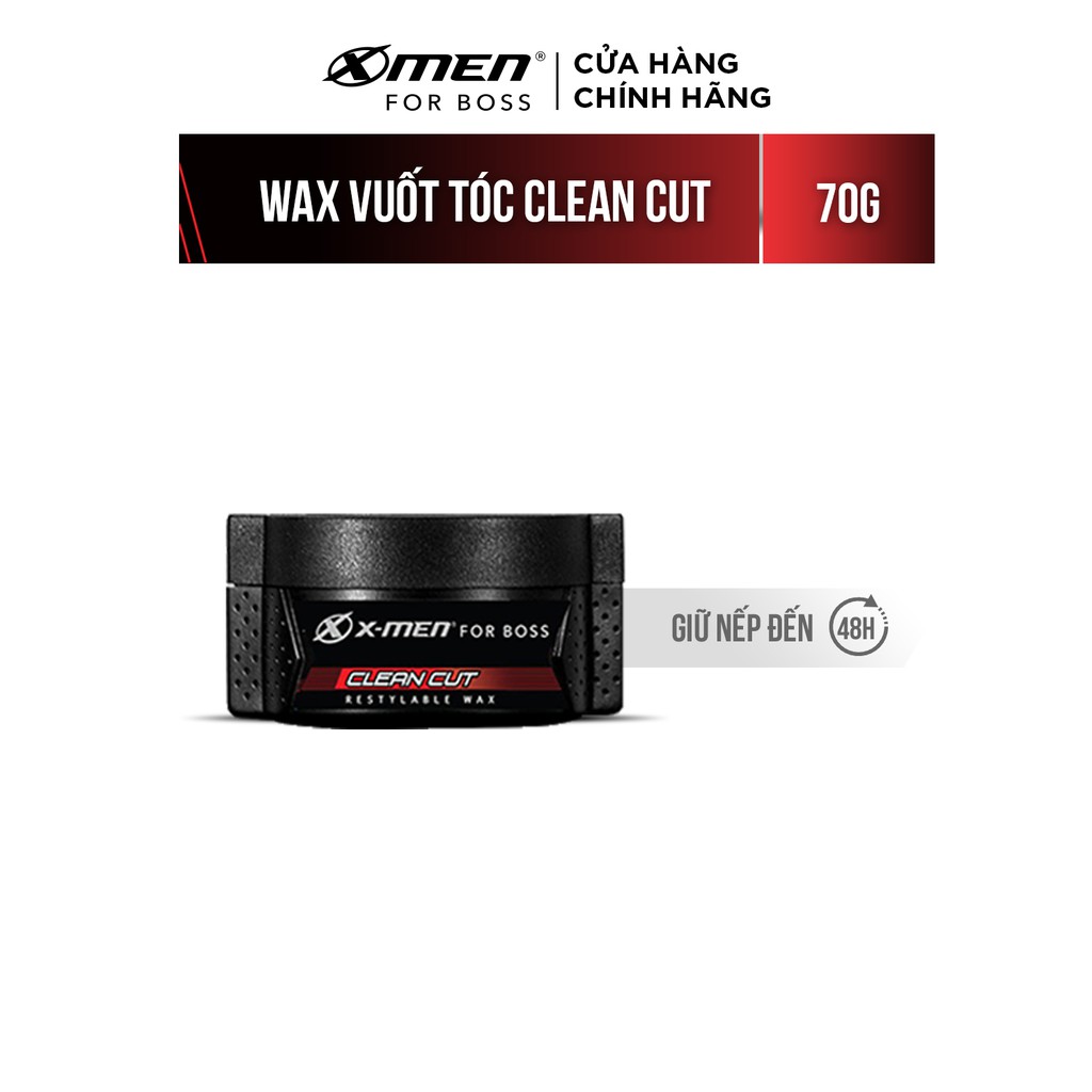 Sáp vuốt tóc X-Men For Boss Wax CLEAN CUT - Rẽ ngôi gọn gàng 70g