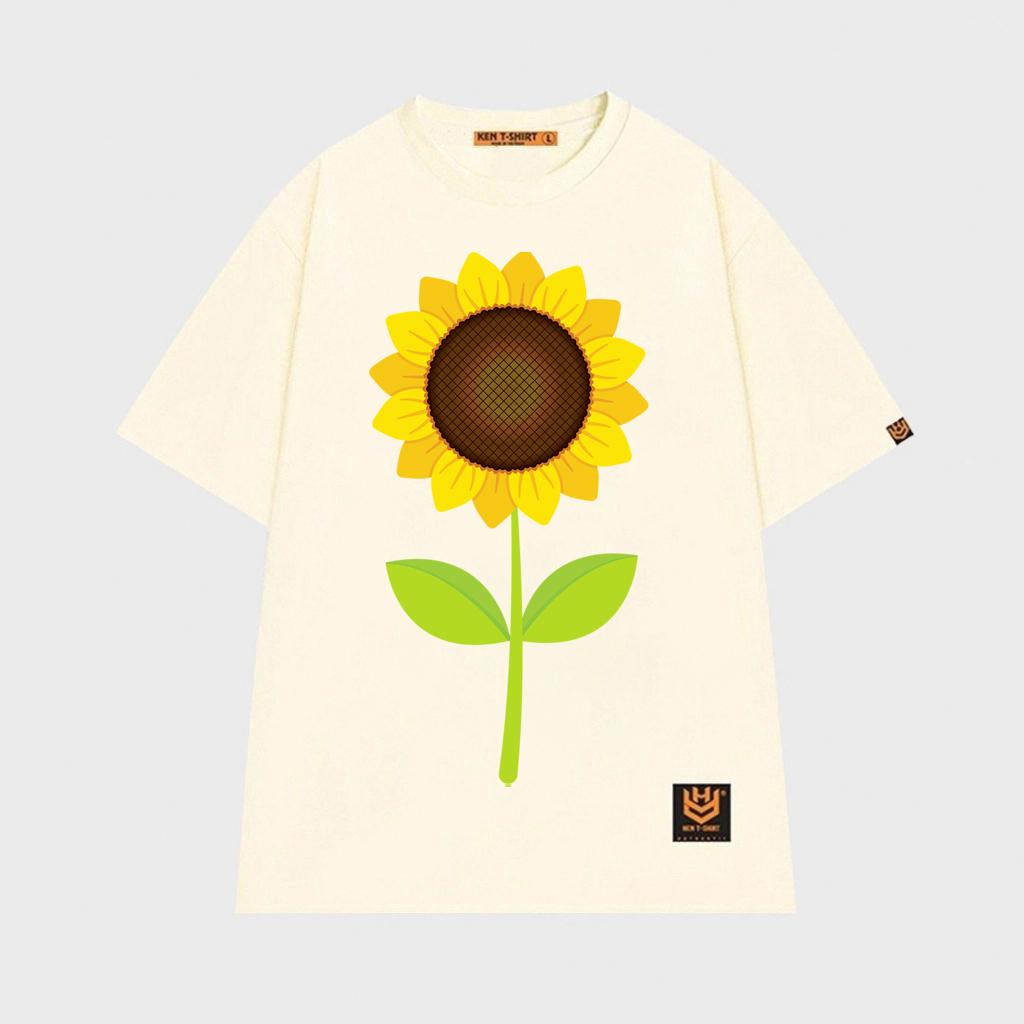Áo thun unisex hoa Hướng Dương rực rỡ Sun flower shirt BND400 - Trắng