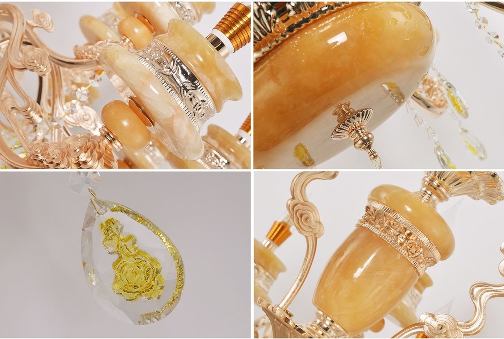 Đèn chùm Goldseee DEWRA phong cách sang trọng trang trí nhà cửa cao cấp loại 8 tay .