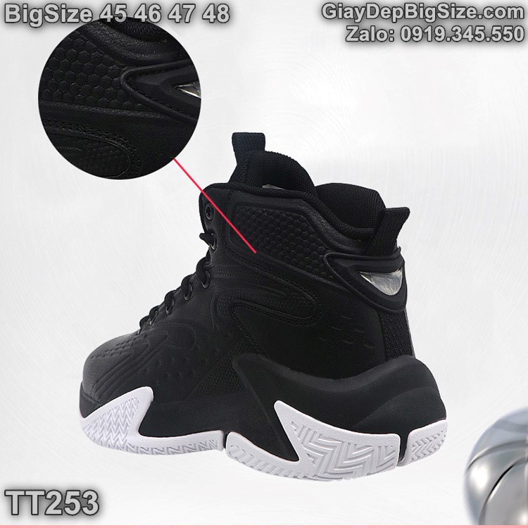 Giày chơi bóng rổ, giày thể thao cỡ lớn 45 46 47 48 cho nam cao to chân ú bè. Big size basketball sneakers for wide feet