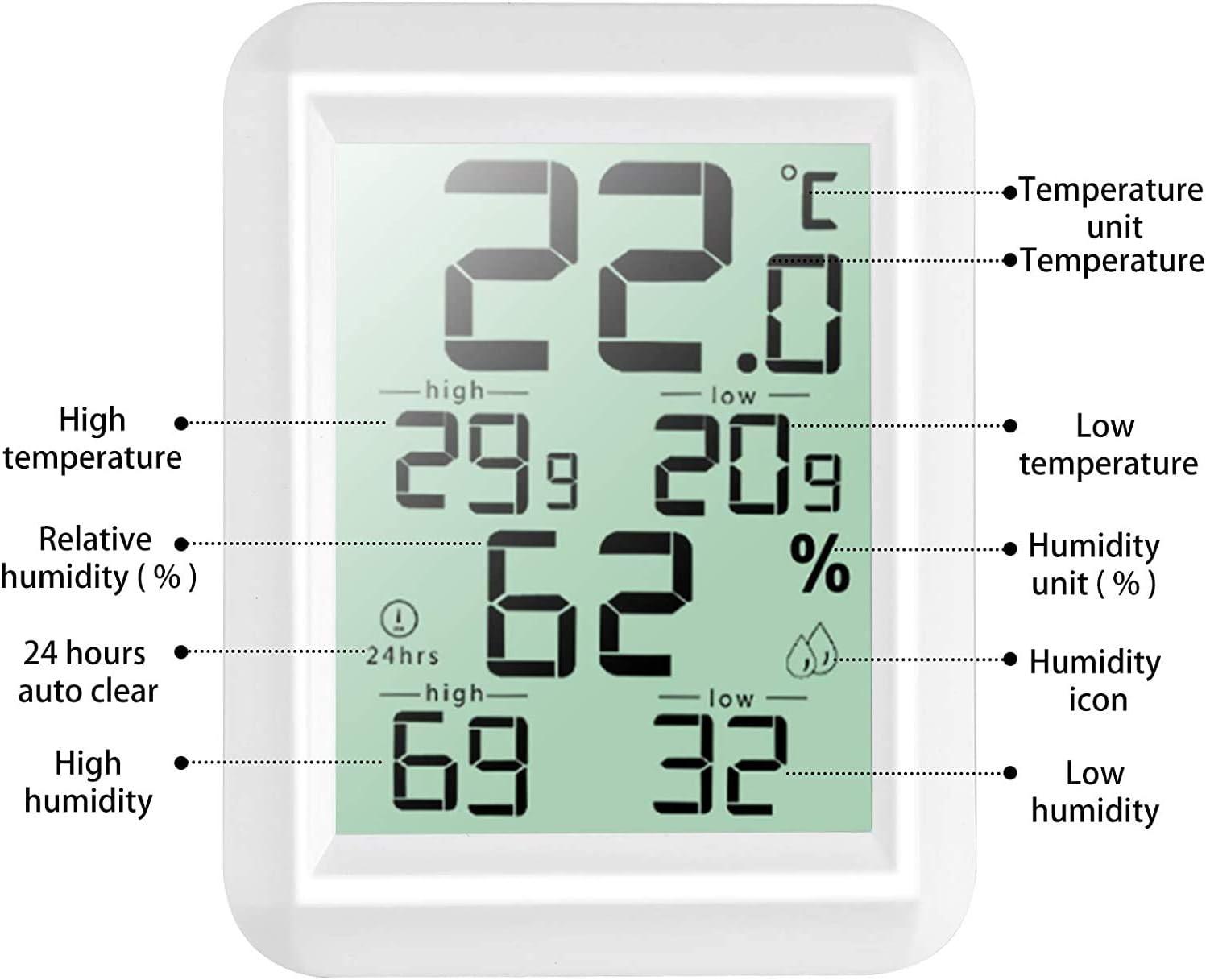 Nhiệt kế kế nội thất nội thất kỹ thuật số cao, ℃/chuyển đổi, hygrometer nhiệt để phát hiện độ ẩm và nhiệt độ, dấu hiệu của mức độ thoải mái của nhà bếp tại nhà