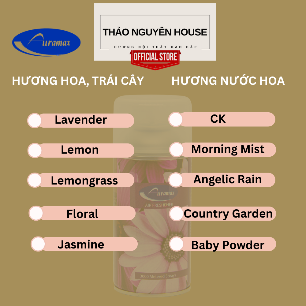 Bộ 6 Chai Nước Hoa Xịt Phòng Auramax Hương Angelic Rain