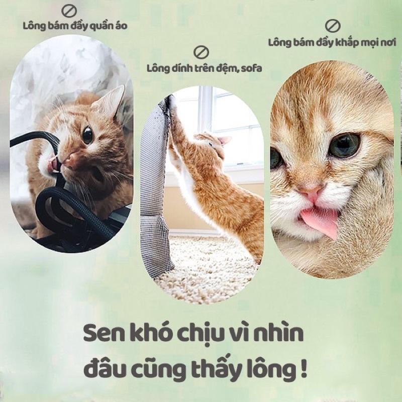 Cây lăn lông chó mèo - Lăn tĩnh điện hút lông thú cưng làm sạch giường chăn đệm sofa