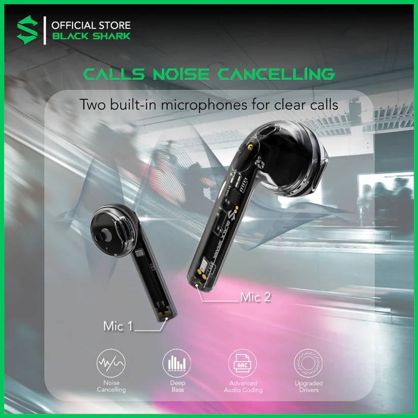 [Hàng Nhập Khẩu] Tai Nghe Bluetooth TWS Xiaomi Black Shark Lucifer T14 【2 mic khử ồn ◆ Sử dụng tới 24h】