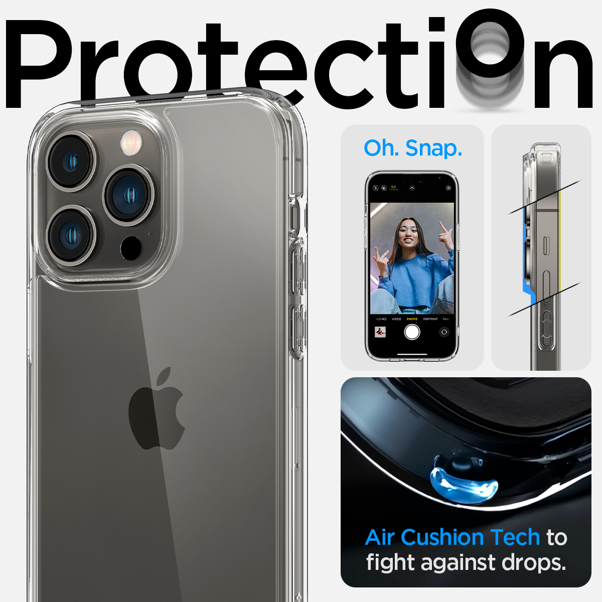 Ốp Lưng dành cho iPhone 14/ 14 Plus/ 14 Pro/ 14 Promax SPIGEN ULTRA HYBRID CRYSTAL CLEAR- Hàng Chính Hãng