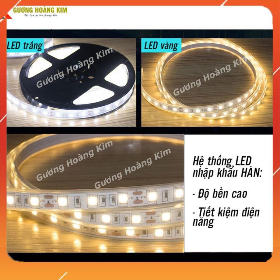 Gương led cảm ứng phòng tắm chữ nhật trang điểm treo tương không viền đèn led thông minh kích thước 60x80 - guonghoangkim mirro