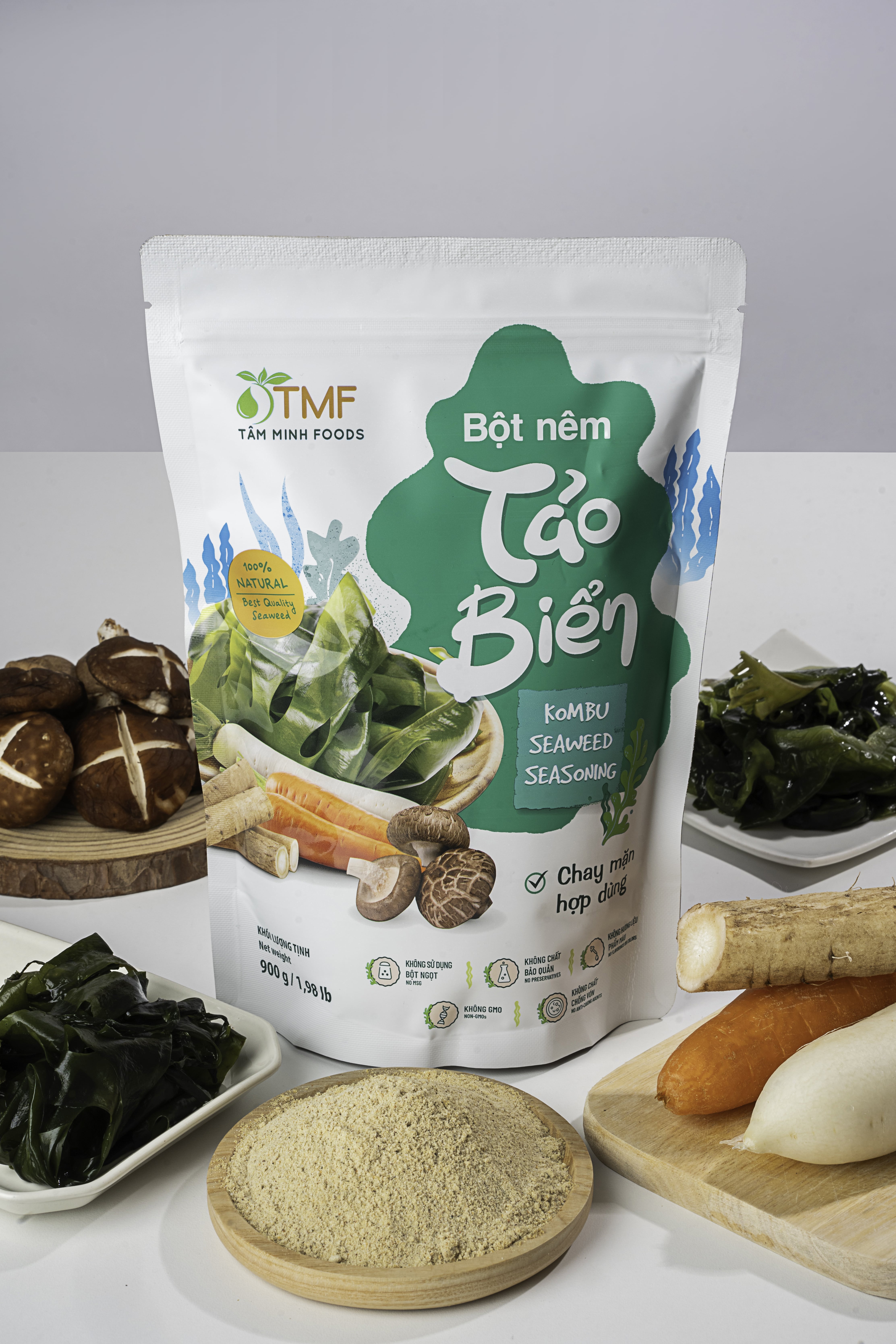 Bột nêm Tảo Biển hũ 350g Tâm Minh Foods không bột ngọt công nghiệp